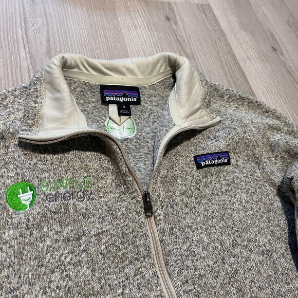 Women’s Patagonia Pelican Gray Gold Zip Better Sweater Fleece Jacket Sz Medium - Picture 2 of 8